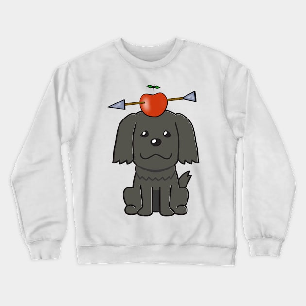 Funny sheepdog is playing william tell with an apple and arrow Crewneck Sweatshirt by Pet Station